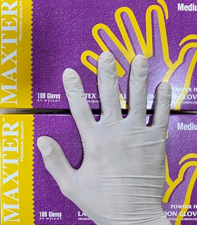 Latex gumikesztyű, púdermentes (Maxter - 100db)