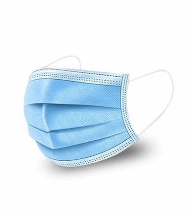 Szájmaszk, kék, 3 rétegű (50db)