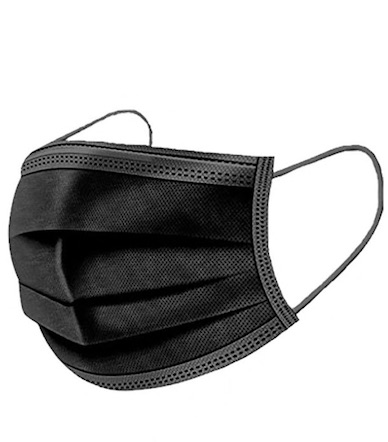 Szájmaszk, fekete, 3 rétegű (50db)