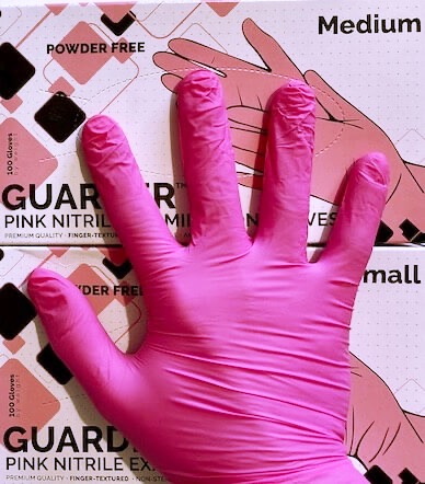 Rózsaszín nitril gumikesztyű (Guarder/Maxter - 100db)
