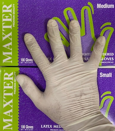 Latex gumikesztyű, púderes (Maxter - 100db)