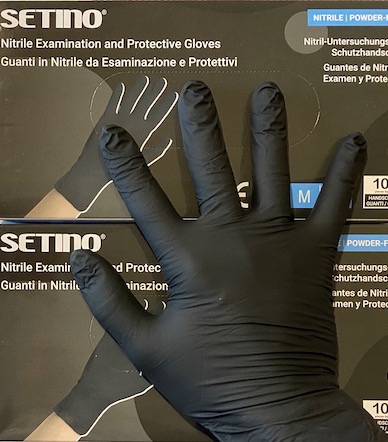 Fekete (5g) nitril gumikesztyű (Setino - 100db)