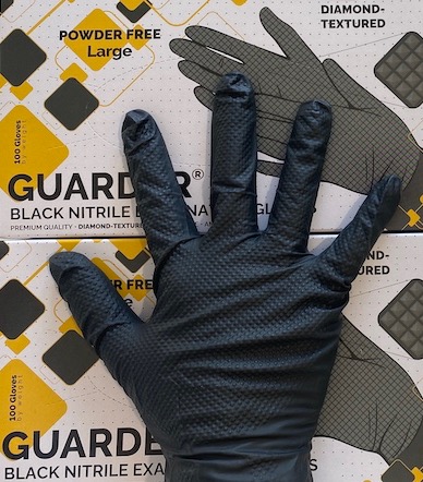 Fekete (8,4g) nitril gumikesztyű (Guarder - 90/100db)