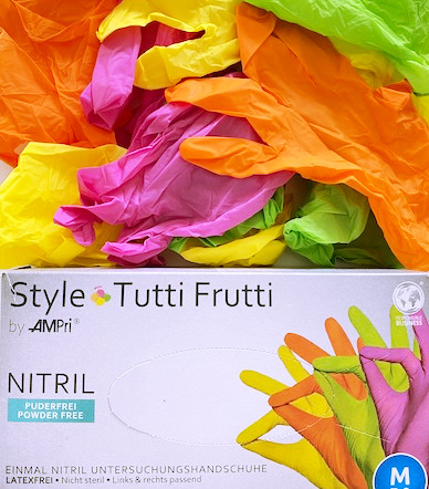 Tutti Frutti Style Nitril gumikesztyű (96db - 4 színben)