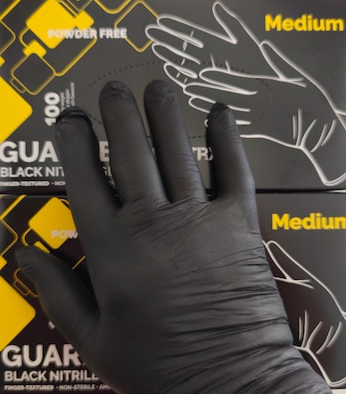Fekete nitril gumikesztyű (Guarder Industry - 100db)